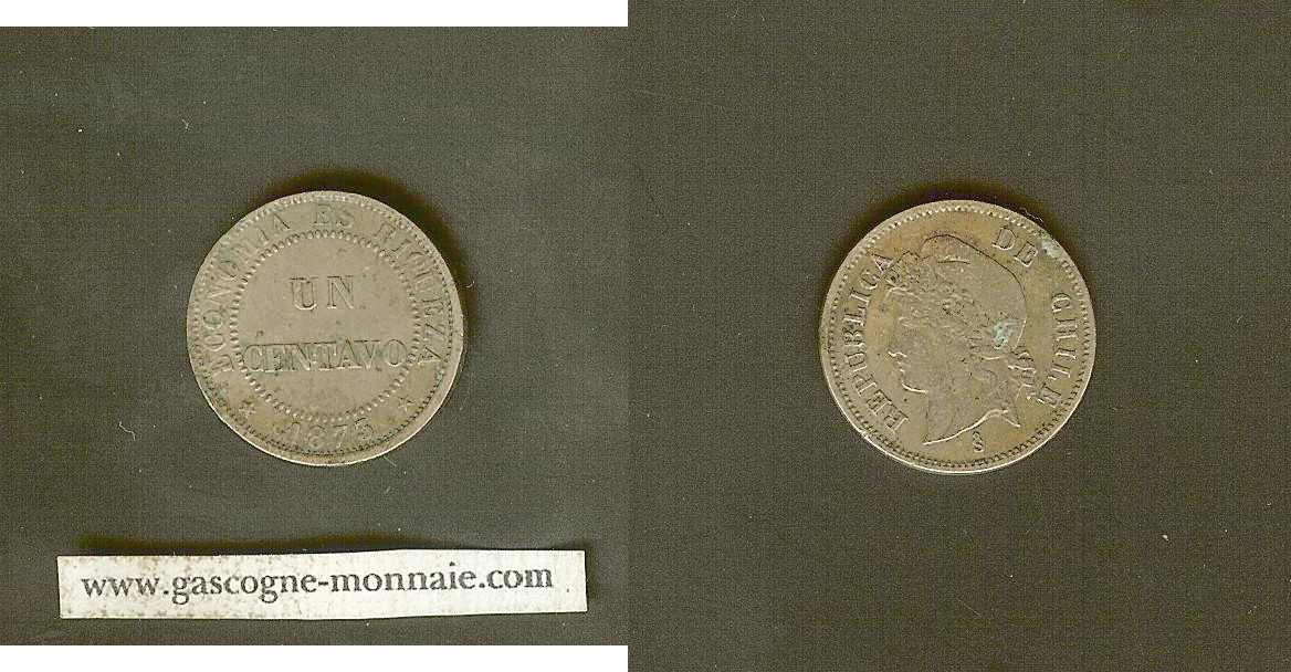 Chile 1 centavo 1873 gVF